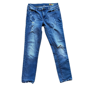Blank NYC Blue Skinny Jeans with Distressed Details